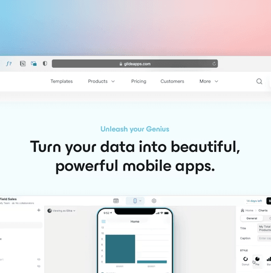 Mobile app interface showing modern design